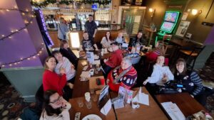 Members enjoying their Christmas 2025 Social at Wetherspoons, Perth